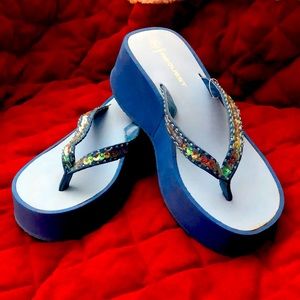 Platform Foam Slippers - Sky Blue
